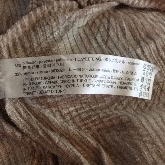 Zara Palm Trees T-shirt with Round Neckline- SZ S - Picture 5 of 6